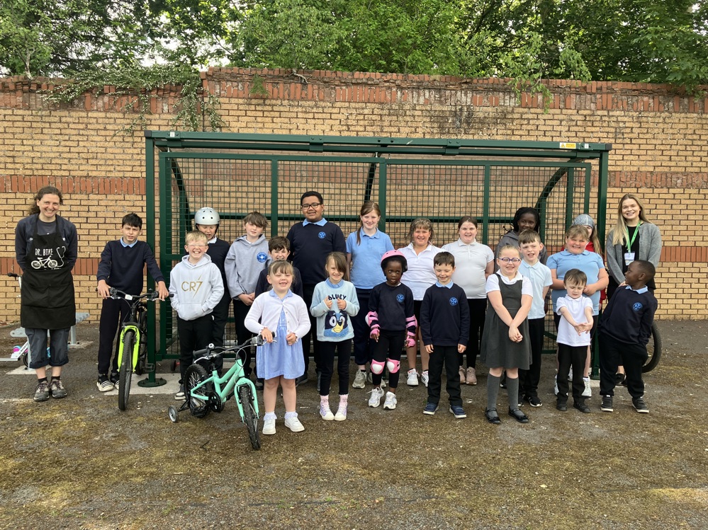 School pupils with bike storage in Dumfries and Galloway